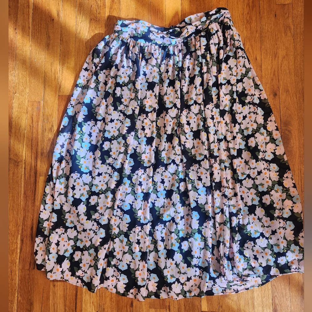 J. Crew Women's Size 16 Floral Chiffon Maxi Skirt with Pockets EUC